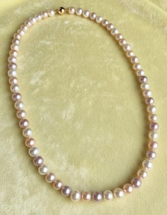 Perlenkette 14K Gelbgold 25 Zoll Perlenkette