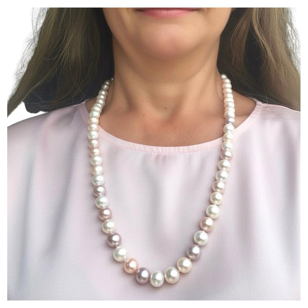 Collier de perles en or jaune 14 carats de 25 pouces