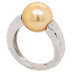 South Sea Cultured Pearl on White Gold 18 Karat Fashion Ring
