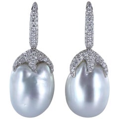 South Sea Diamond Drop Earrings