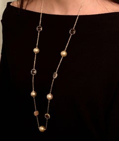 South Sea Gold Pearl Quartz Necklace 14 Karat Gold Certified