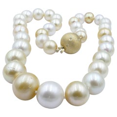 South Sea Gold & White Pearl 14ct White Gold Necklace