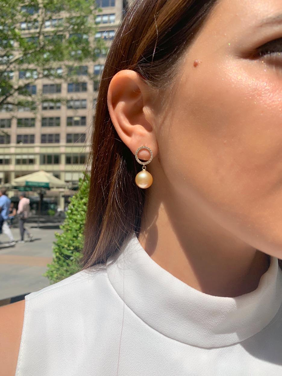 golden pearl earrings