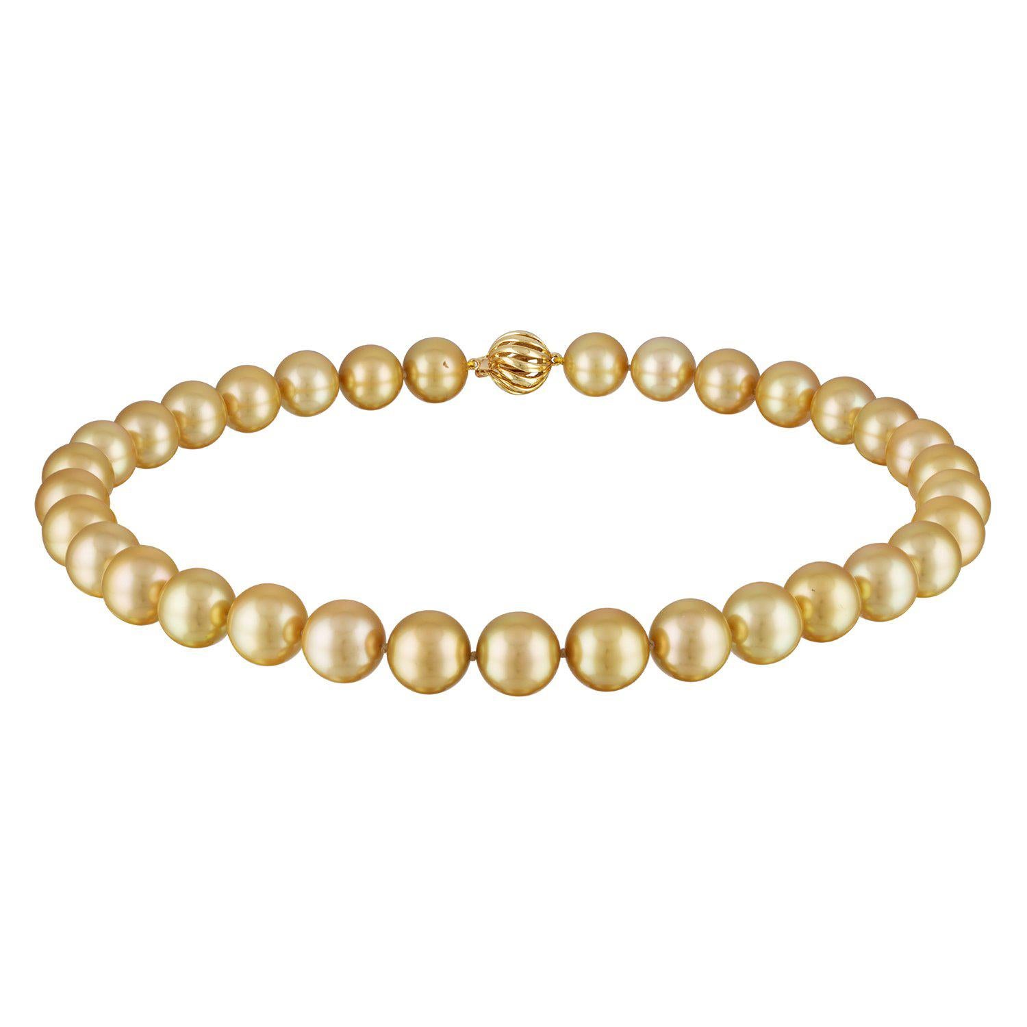 NATURAL 10-11MM SOUTH SEA WHITE PEARL BRACELET 14K GOLD CLASP