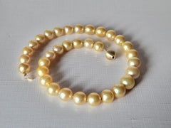 Collana di perle dorate dei Mari del Sud con chiusura in oro 14K