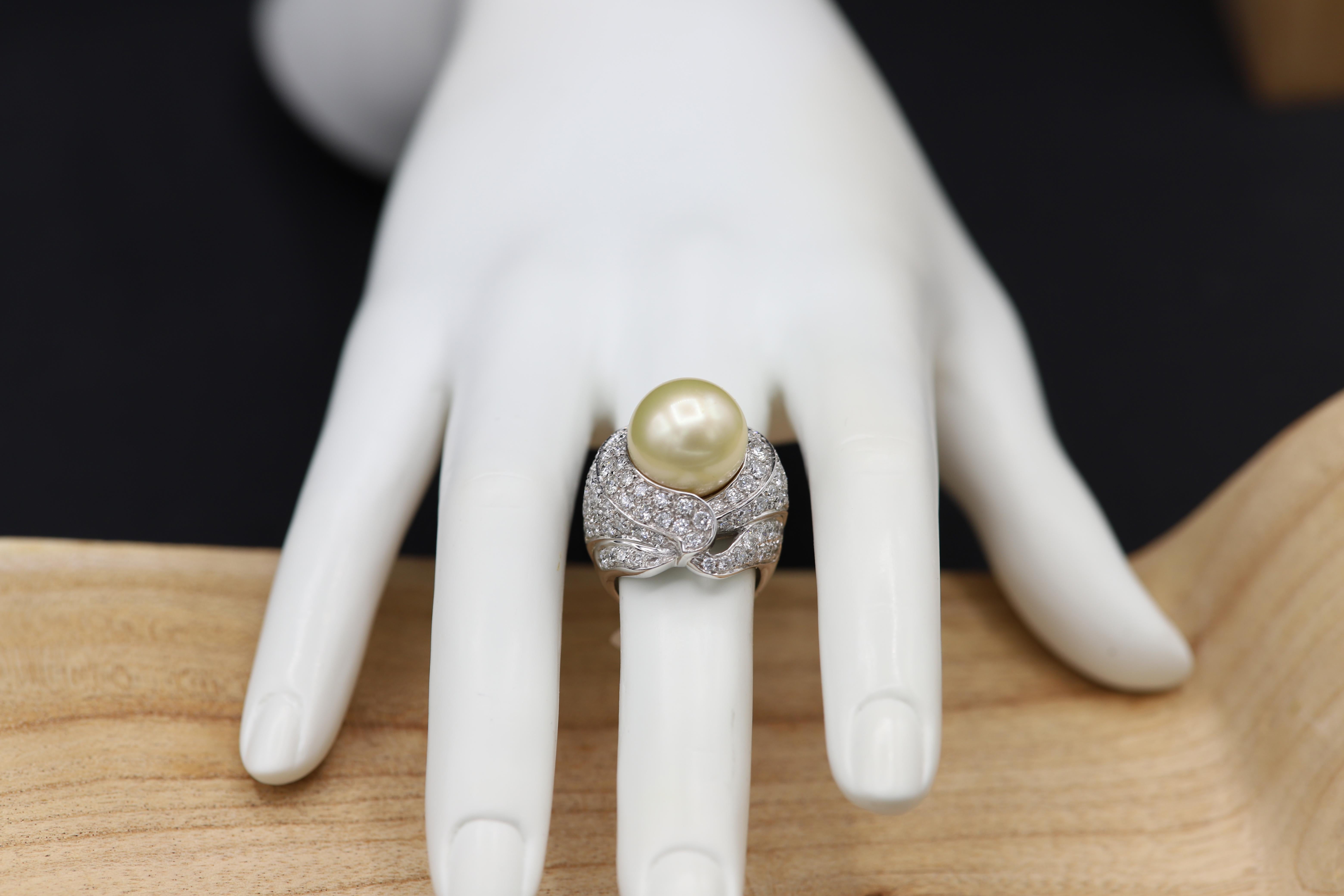 large pearl ring with diamonds