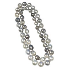 South Sea Gray Tahitian Large Baroque Pearls Necklace or 2 Chokers