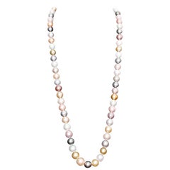 South Sea Multi-Color Pearl Necklace with Diamond Clasp
