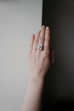 South Sea Natural Pearl and Round Brilliant Cut Diamond Engagement Ring