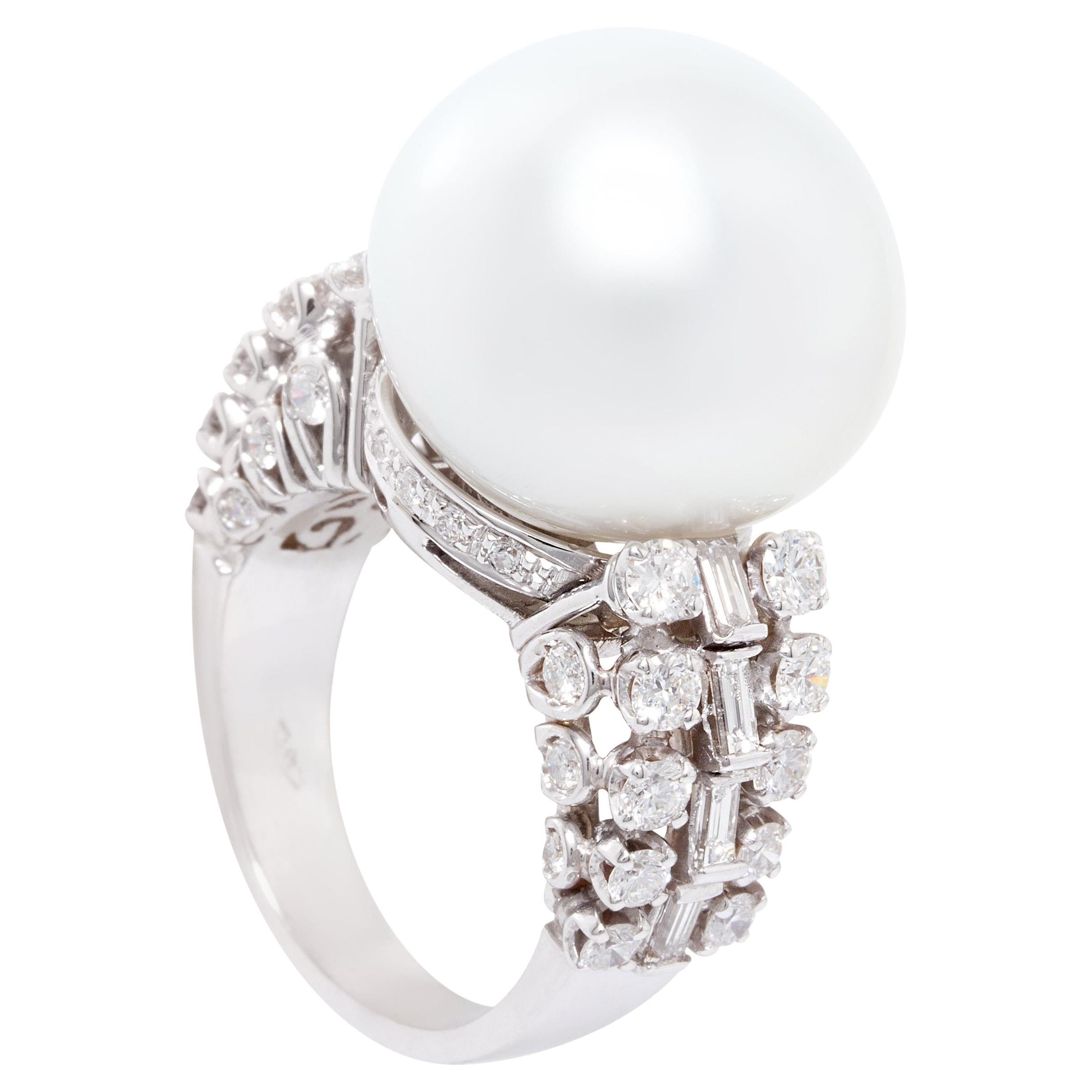 Perle des mers du Sud 16.5mm Diamond Ring Design par Ella Gafter