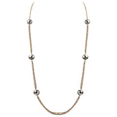 South Sea Pearl 18k TriTone Gold Link Chain Necklace