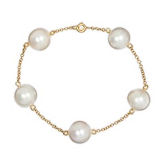 South Sea Pearl 18K Yellow Gold Chain Bracelet