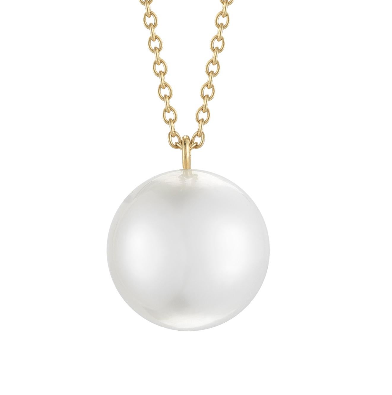 Contemporary South Sea Pearl and .15 Carat Rose Cut Diamond Necklace For Sale