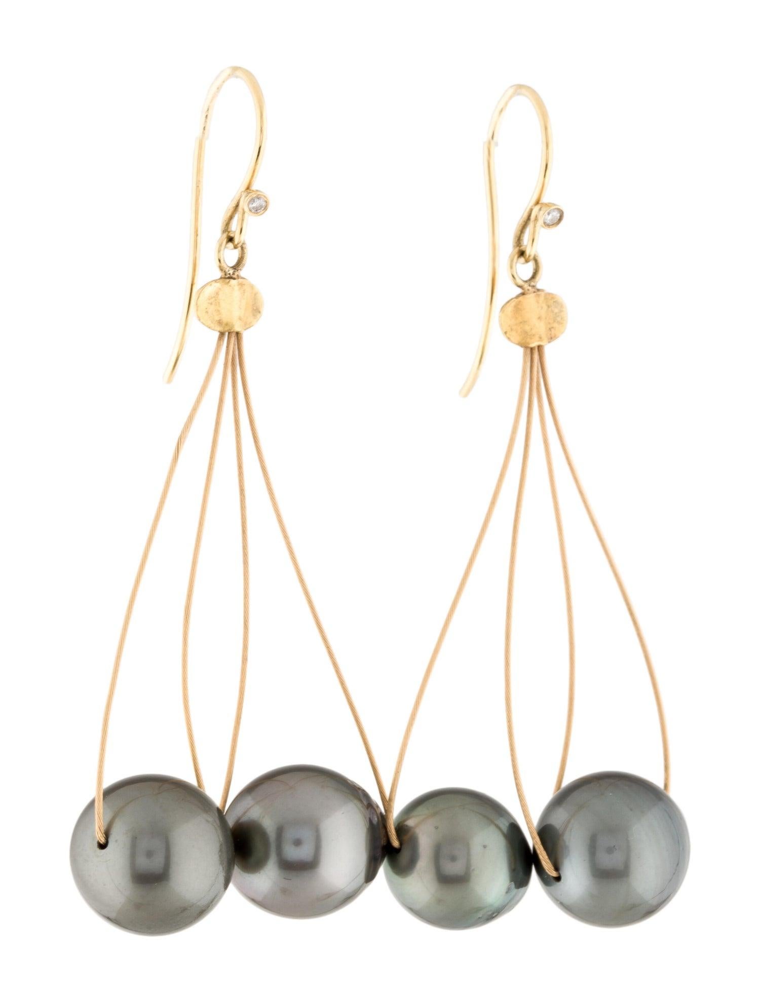 Art Deco South Sea Pearl and 18KY Gold Dangle Earrings For Sale