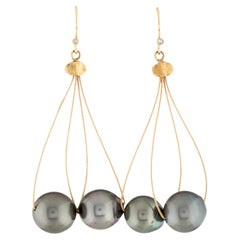 South Sea Pearl and 18KY Gold Dangle Earrings
