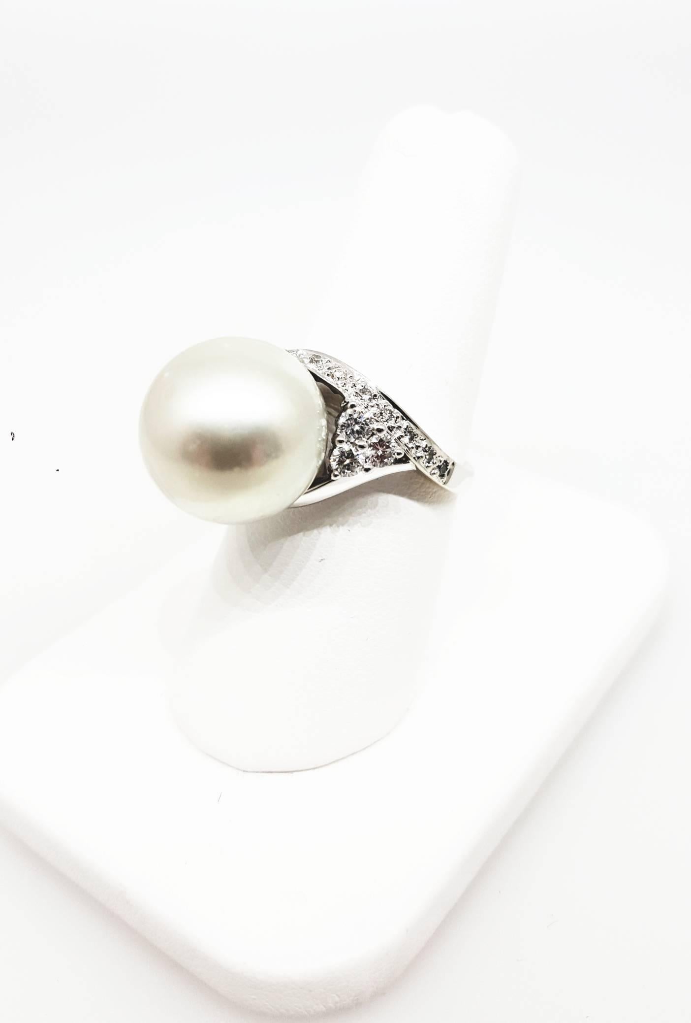 Women's South Sea Pearl and Diamond Cocktail Ring