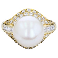 South Sea Pearl and Diamond Cocktail Ring