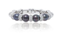 South Sea Pearl and Diamond Cuff Bangle with diamonds