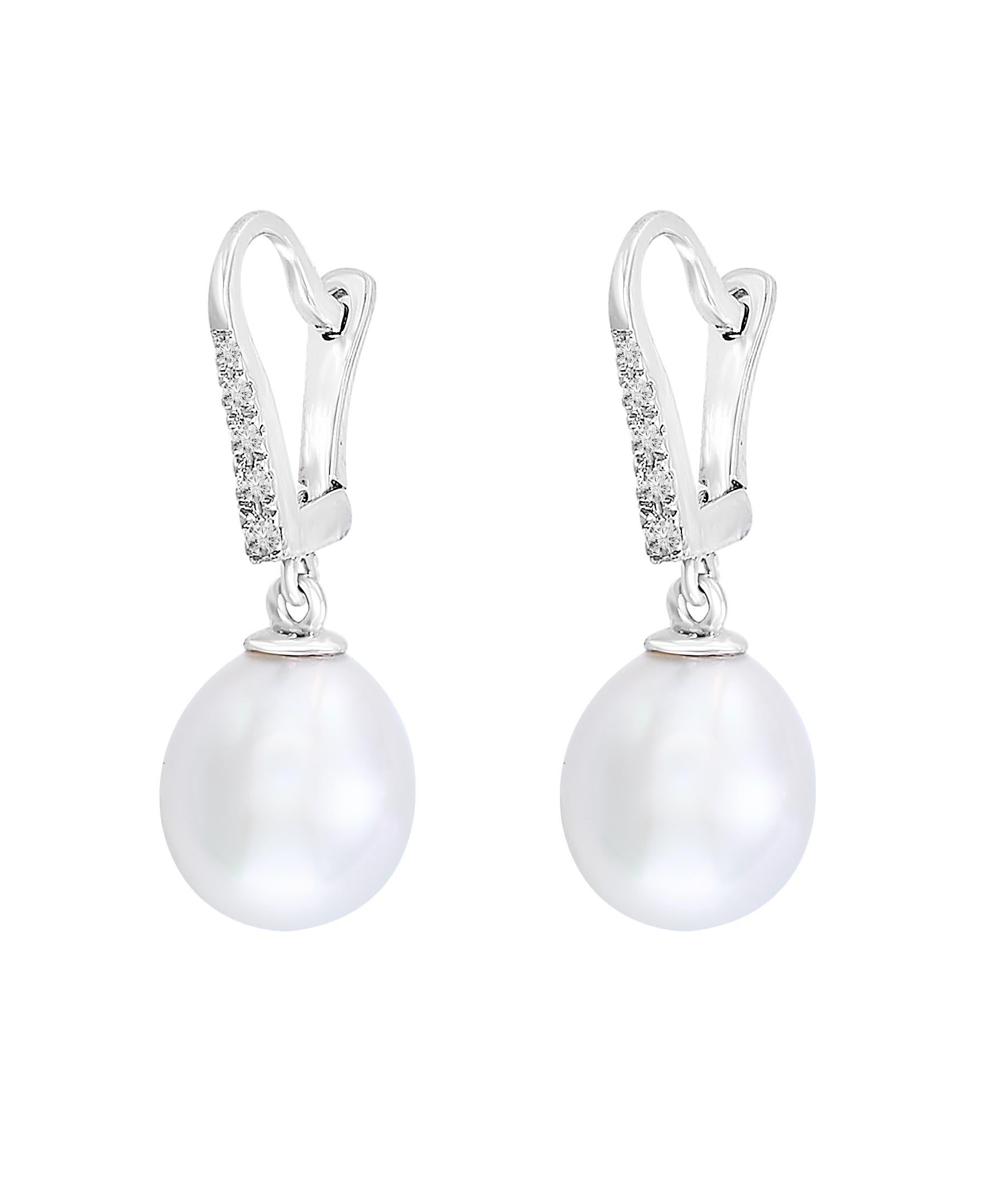 south sea pearl drop earrings