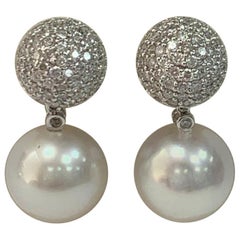 South Sea Pearl and Diamond Earring 2.56 Carat