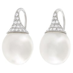 South Sea Pearl and Diamond Earrings