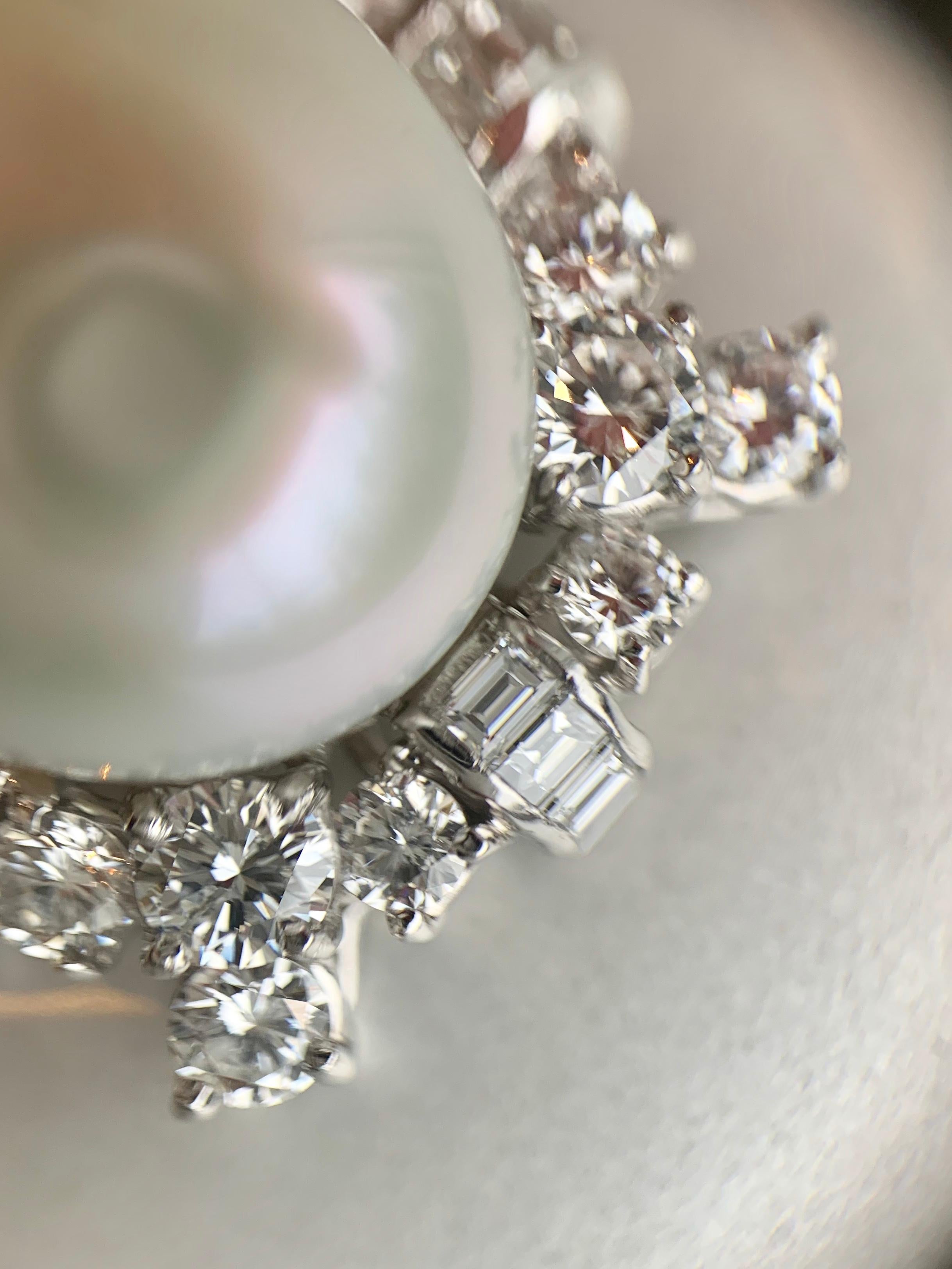 South Sea Pearl and Diamond Platinum Pendant Necklace 5