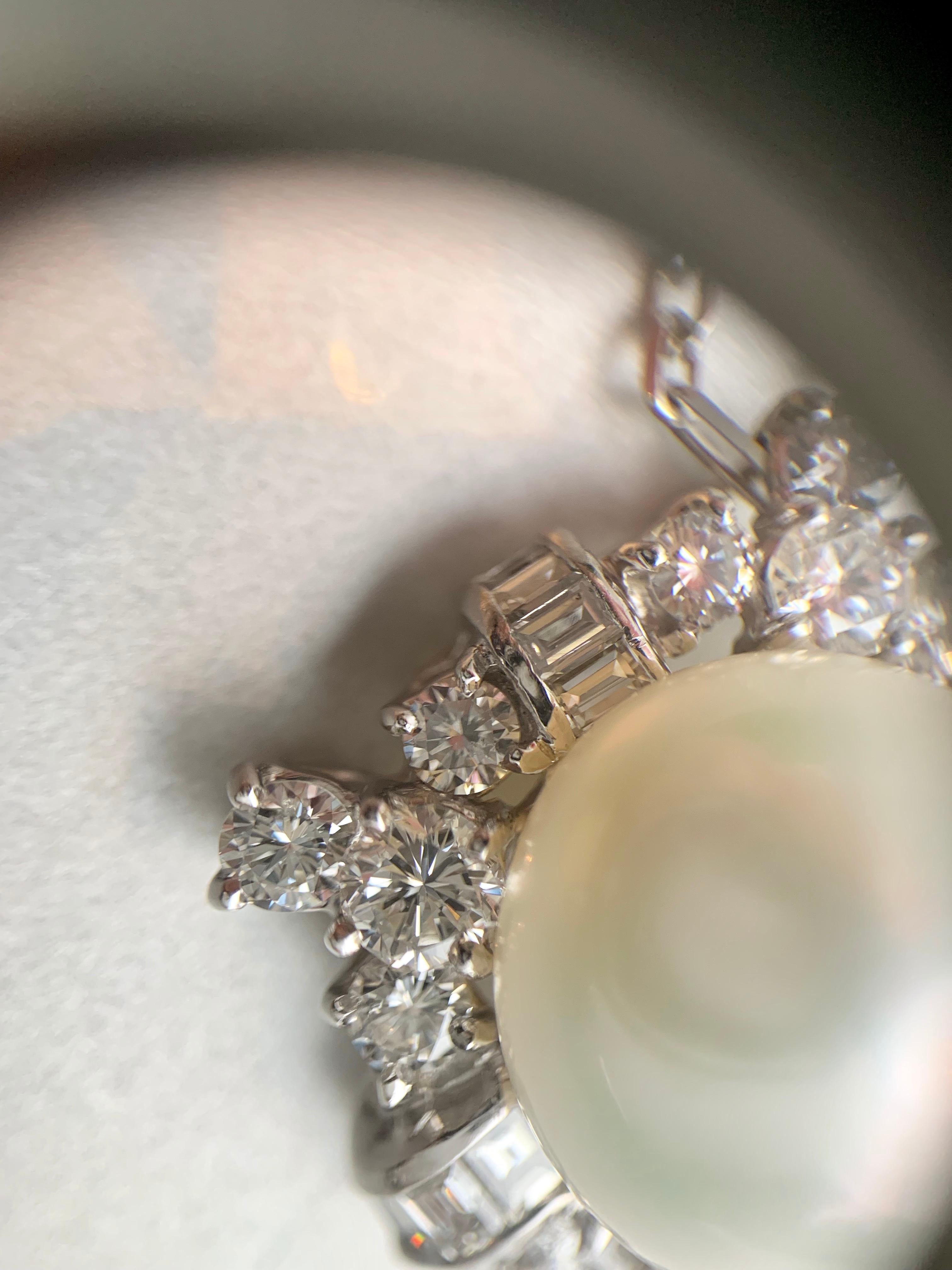 South Sea Pearl and Diamond Platinum Pendant Necklace 2