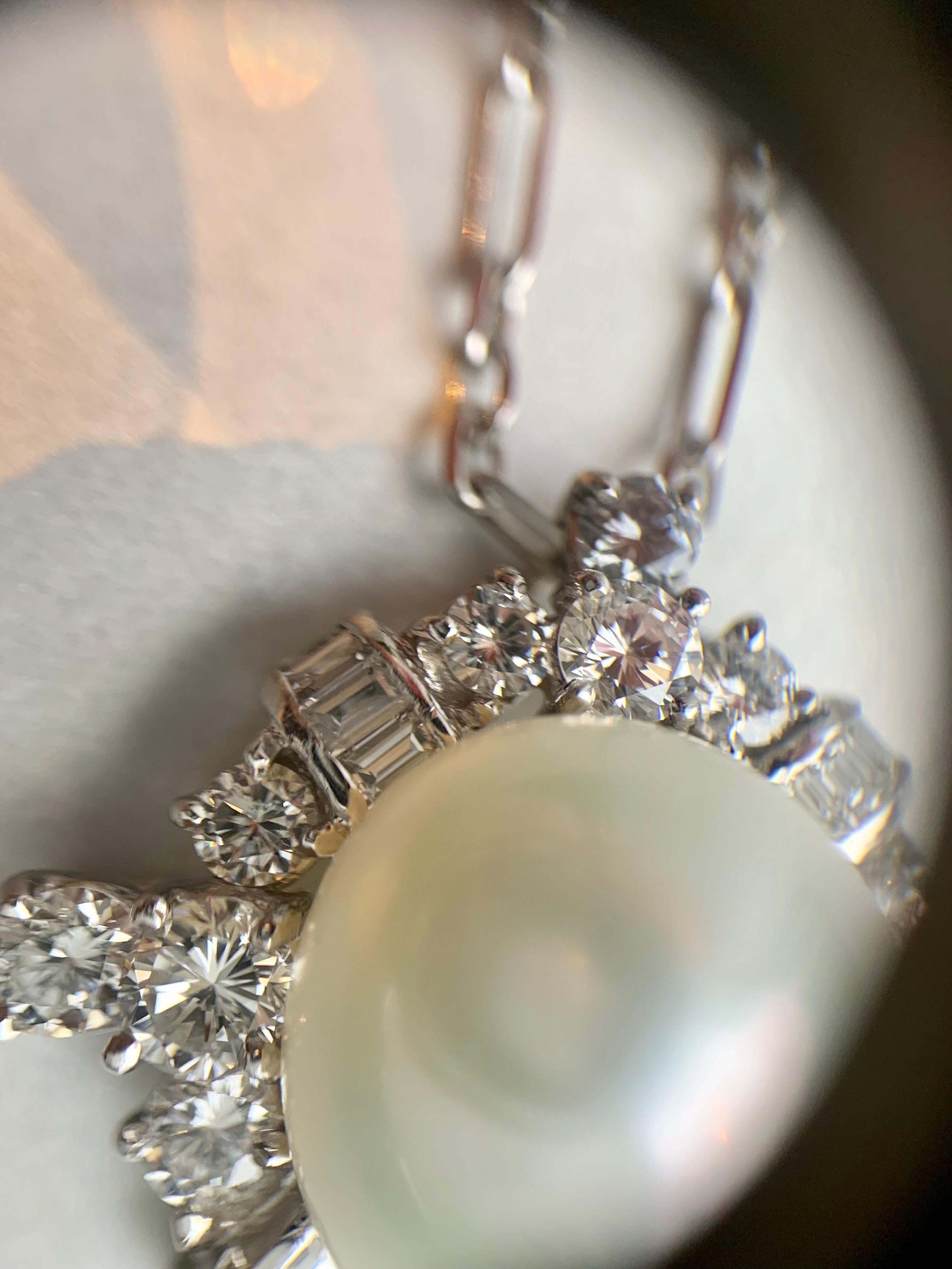 South Sea Pearl and Diamond Platinum Pendant Necklace 3