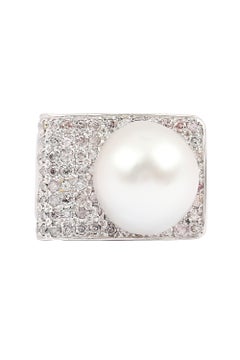 South Sea Pearl and Diamond Ring, Earrings and Pendant Set
