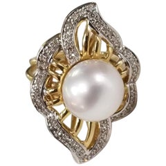 South Sea Pearl and Diamond Ring