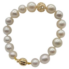 South Sea Pearl Bracelet 18 Karats Solid Yellow Gold