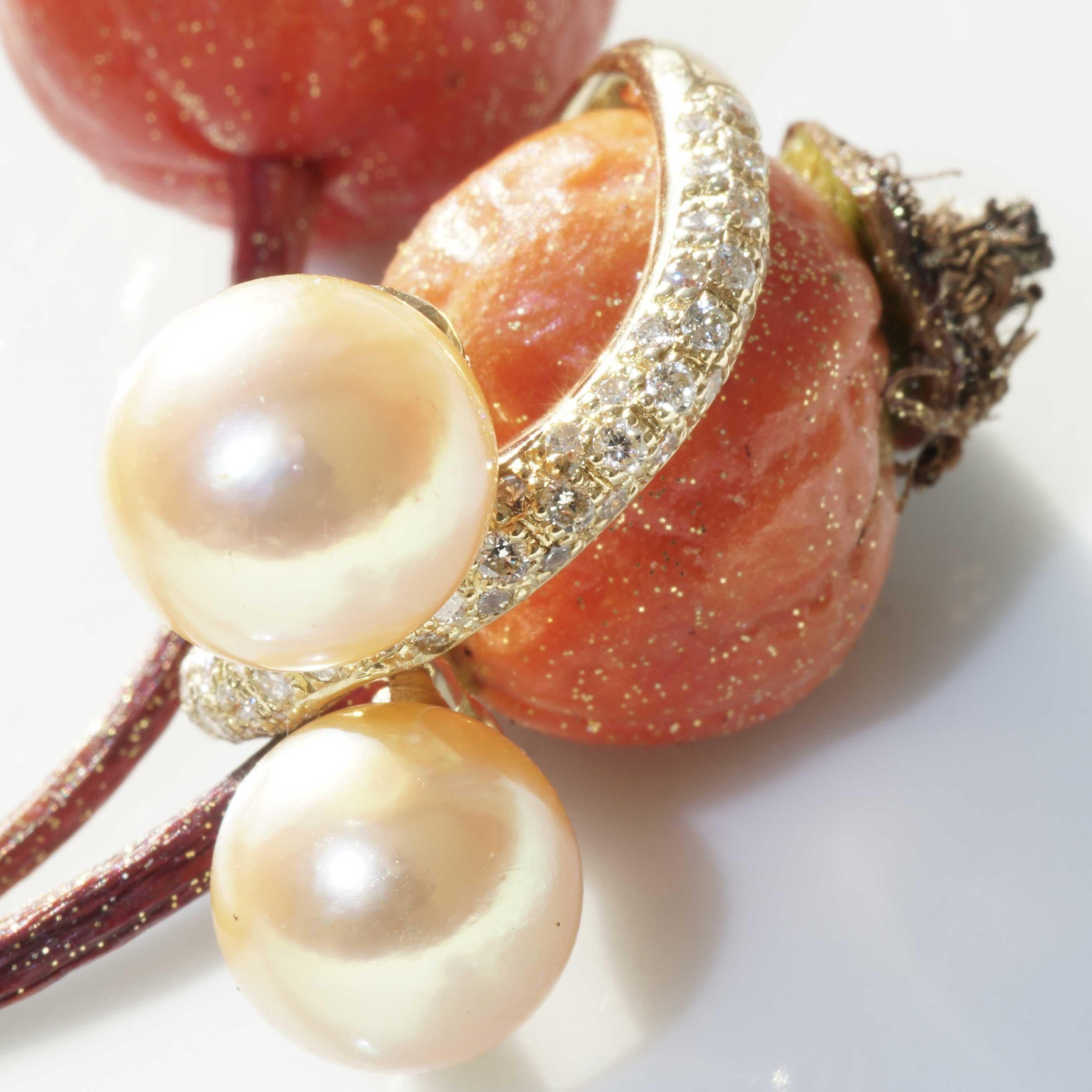 South Sea Pearl Brilliant Ring 18 kt Yellow Gold 0.51 ct W / VS-SI very elegant For Sale 6