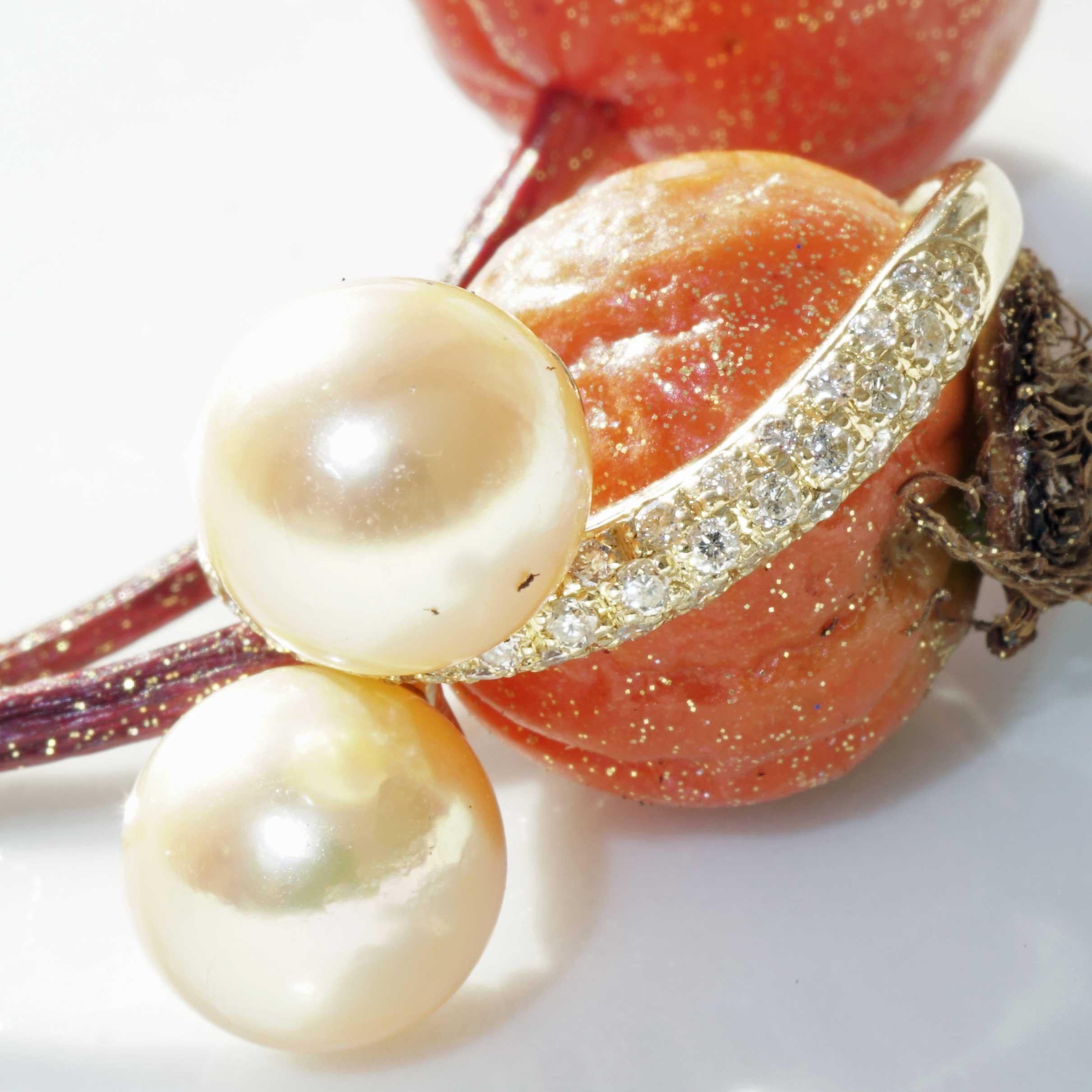 South Sea Pearl Brilliant Ring 18 kt Yellow Gold 0.51 ct W / VS-SI very elegant In New Condition For Sale In Viena, Viena