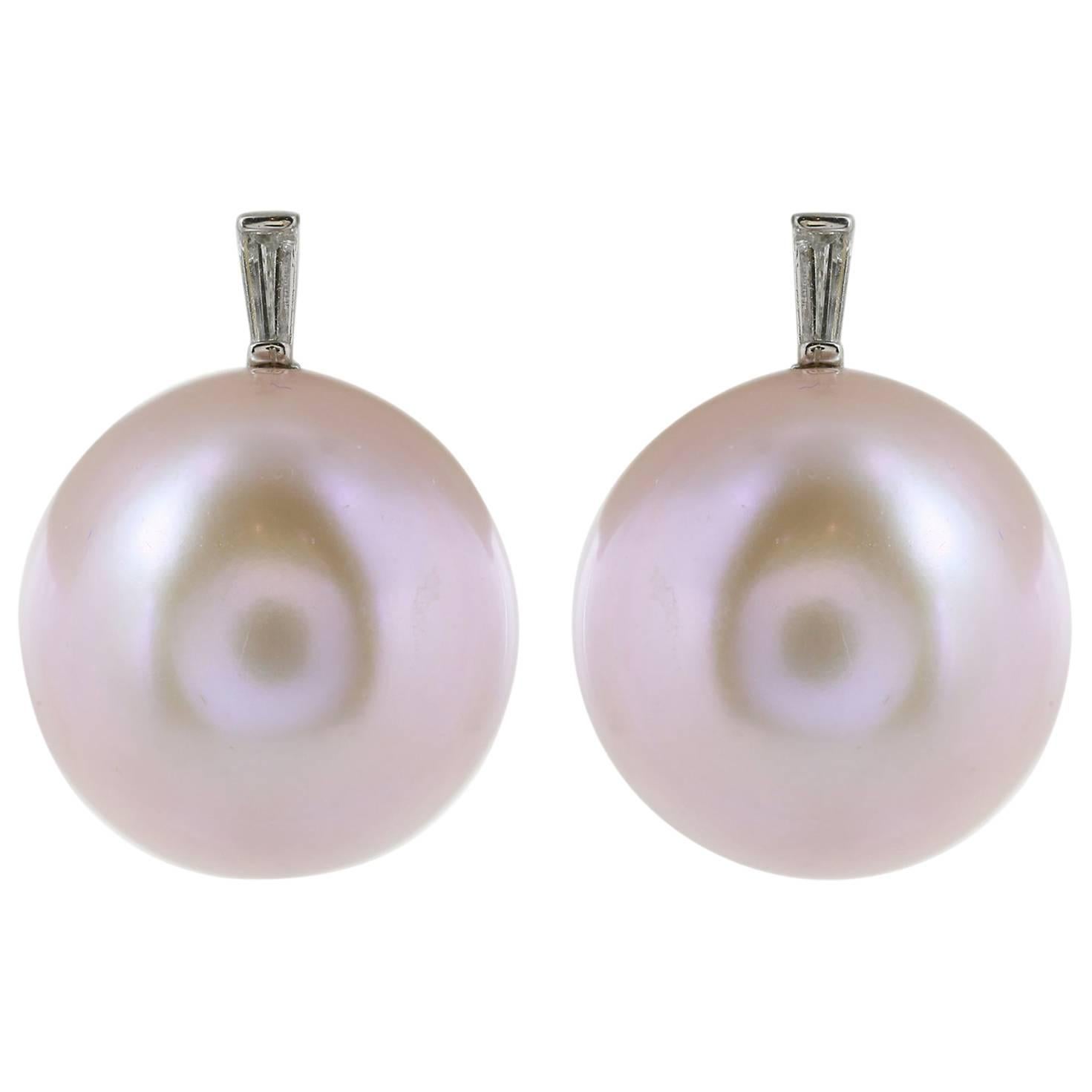 South Sea Pearl Button Earrings For Sale