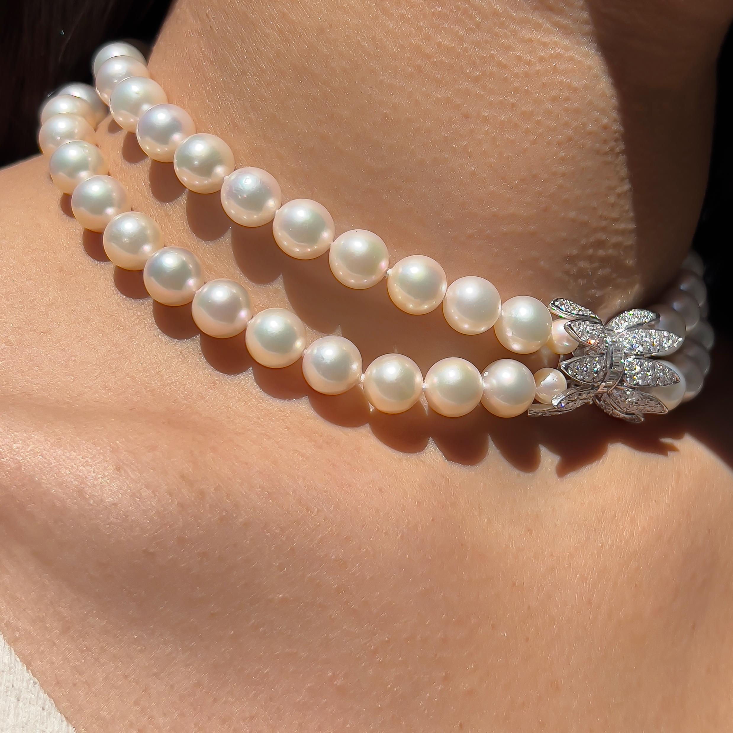 South Sea Pearl Choker Necklace, 18K White Gold For Sale 5
