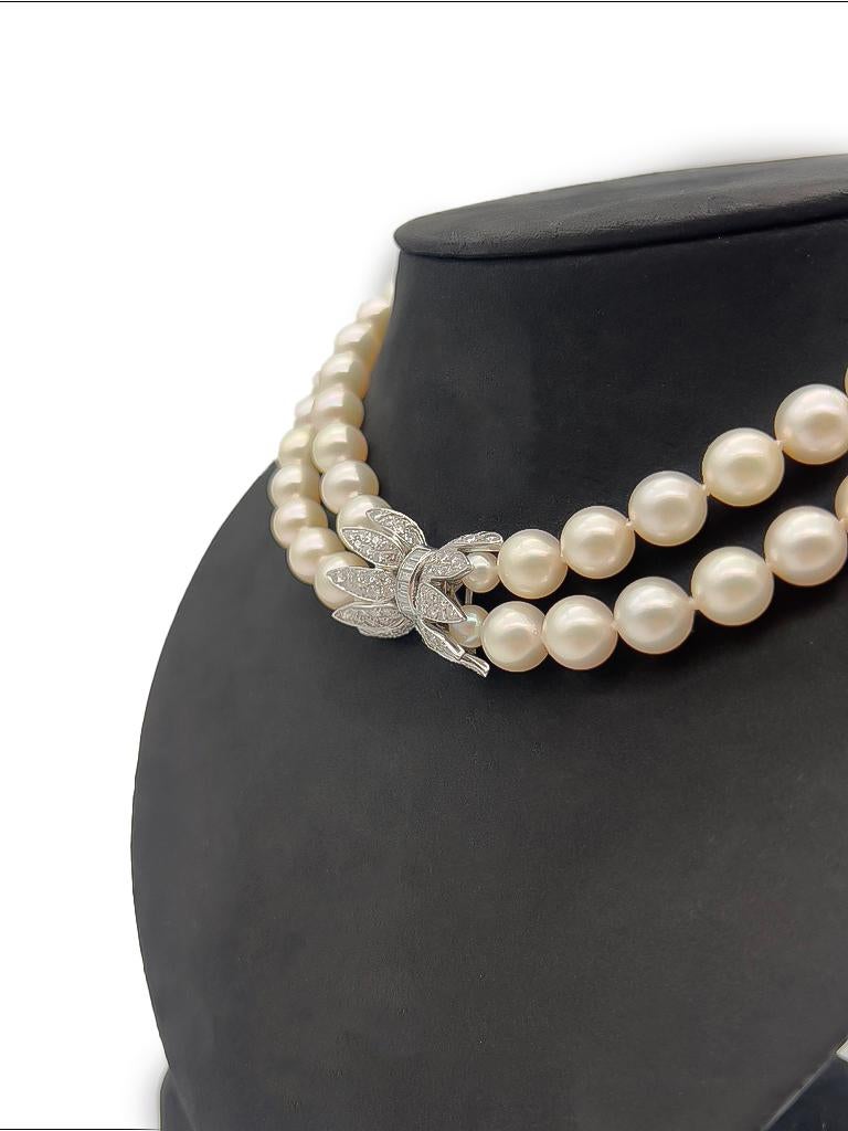 South Sea Pearl Choker Necklace, 18K White Gold In New Condition For Sale In New York, NY