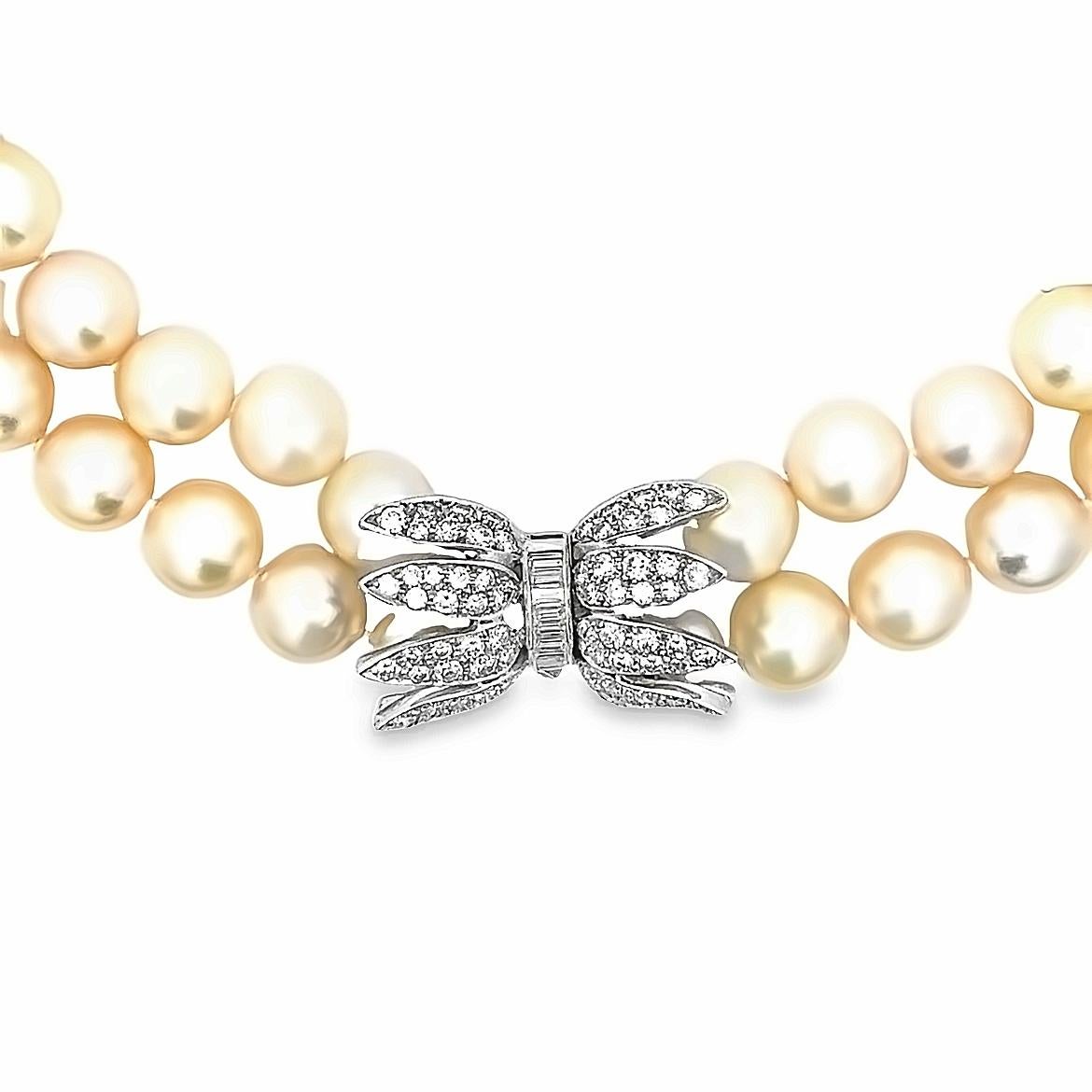 South Sea Pearl Choker Necklace, 18K White Gold For Sale 2
