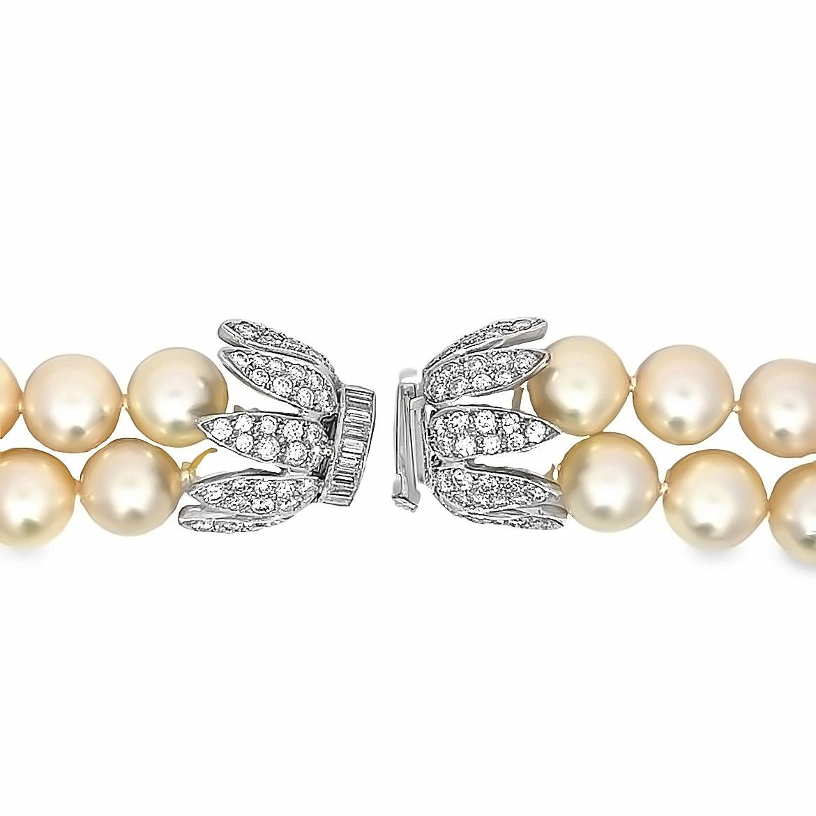 South Sea Pearl Choker Necklace, 18K White Gold For Sale 3