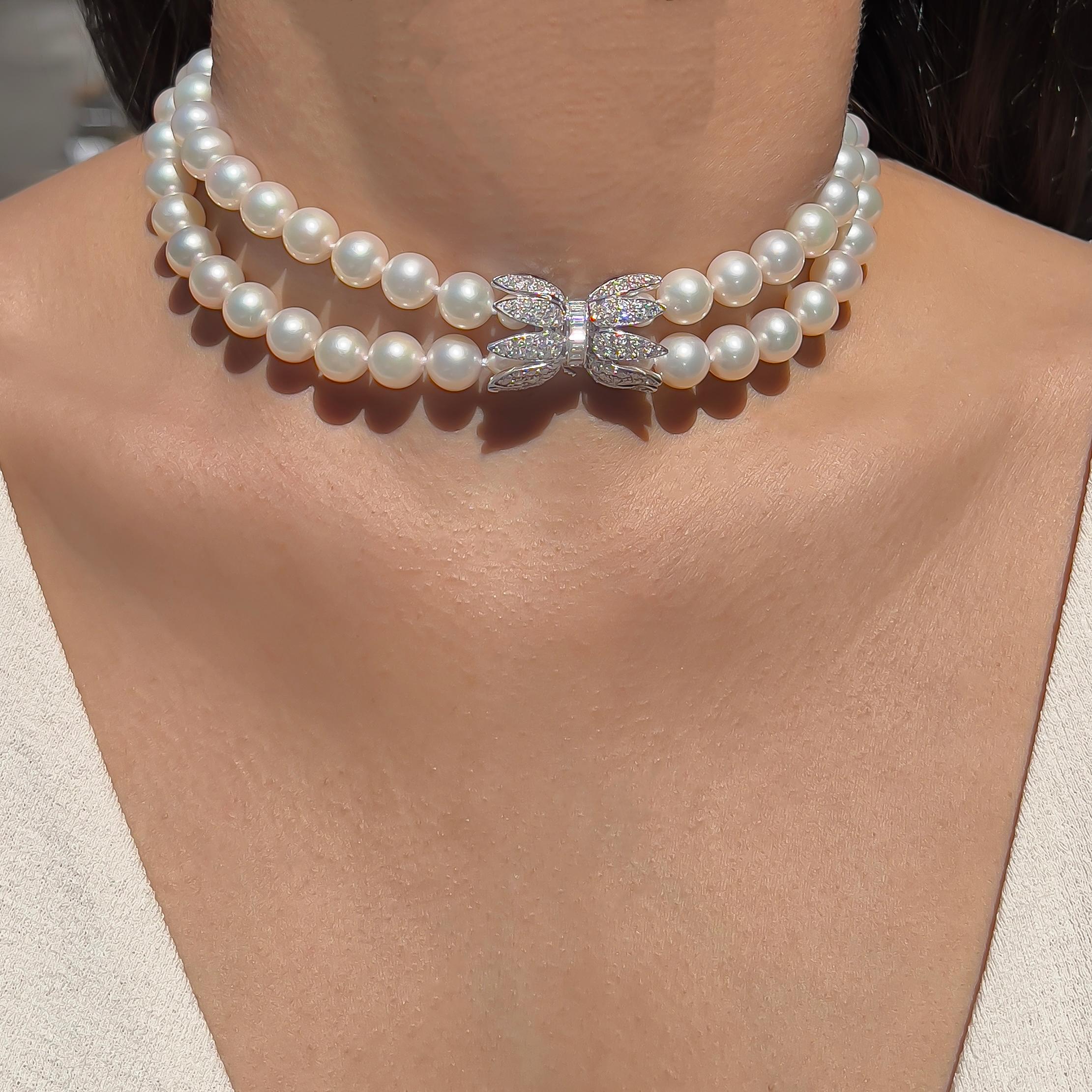 South Sea Pearl Choker Necklace, 18K White Gold For Sale 4
