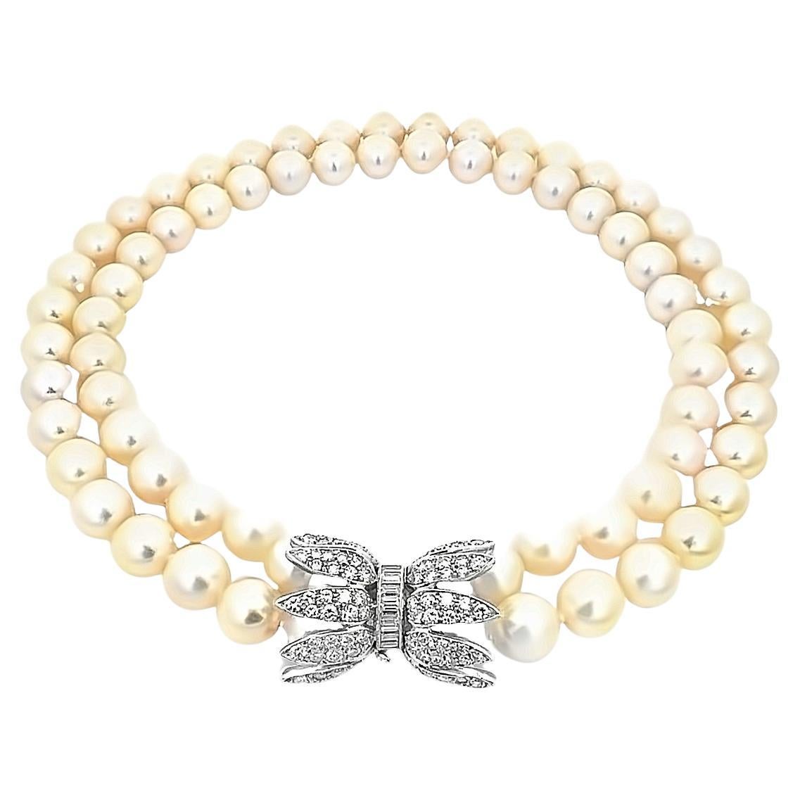 South Sea Pearl Choker Necklace, 18K White Gold