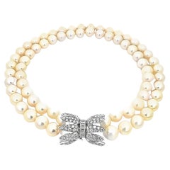 Südseeperlen-Choker-Halskette, 18 Karat Weißgold