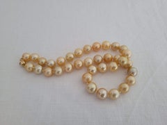 South Sea Pearl Deep Golden Natural Color Round Shape
