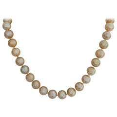 South Sea Pearl Deep Golden Natural Color Round Shape