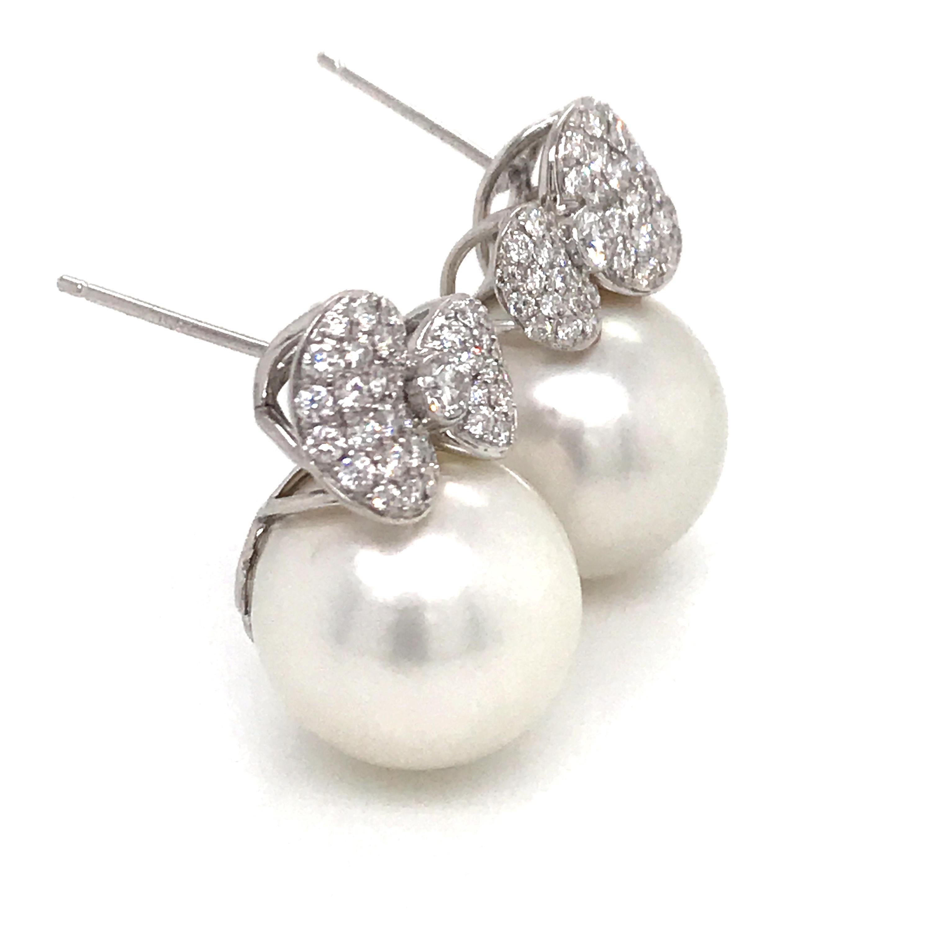 bow drop pearl earrings