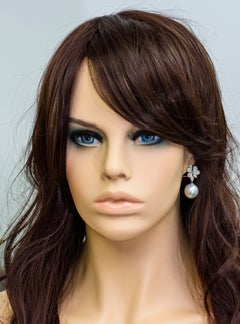 South Sea Pearl Diamond Cluster Earrings 2.14 Carat 18 Karat White Gold