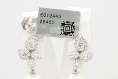 South Sea Pearl Diamond Cluster Leaf Earrings 1.05 Carat 18 Karat
