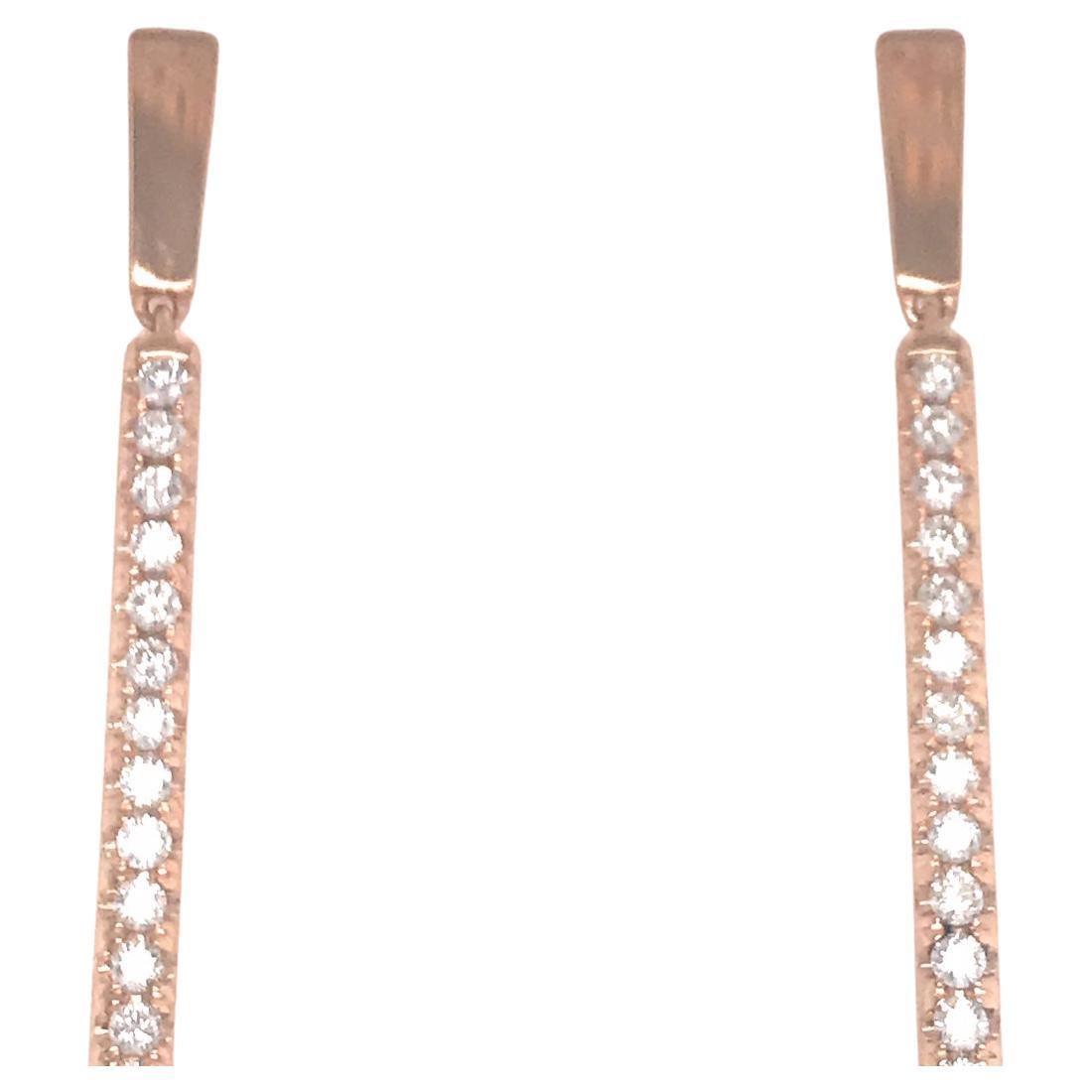 Südseeperlen-Diamant-Tropfen-Bar-Ohrringe 0,63 Karat 18 Karat Roségold 12-13 MM (Zeitgenössisch) im Angebot