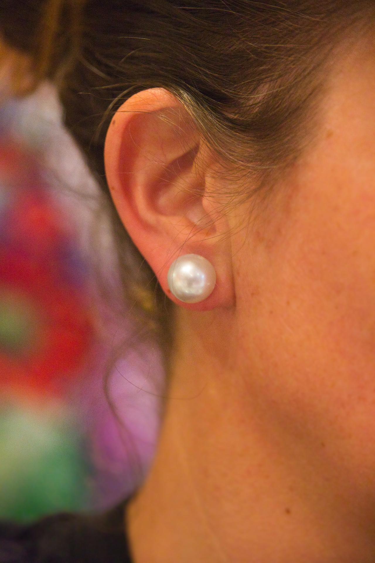 Orecchino con diamante e perla dei mari del sud in vendita 7