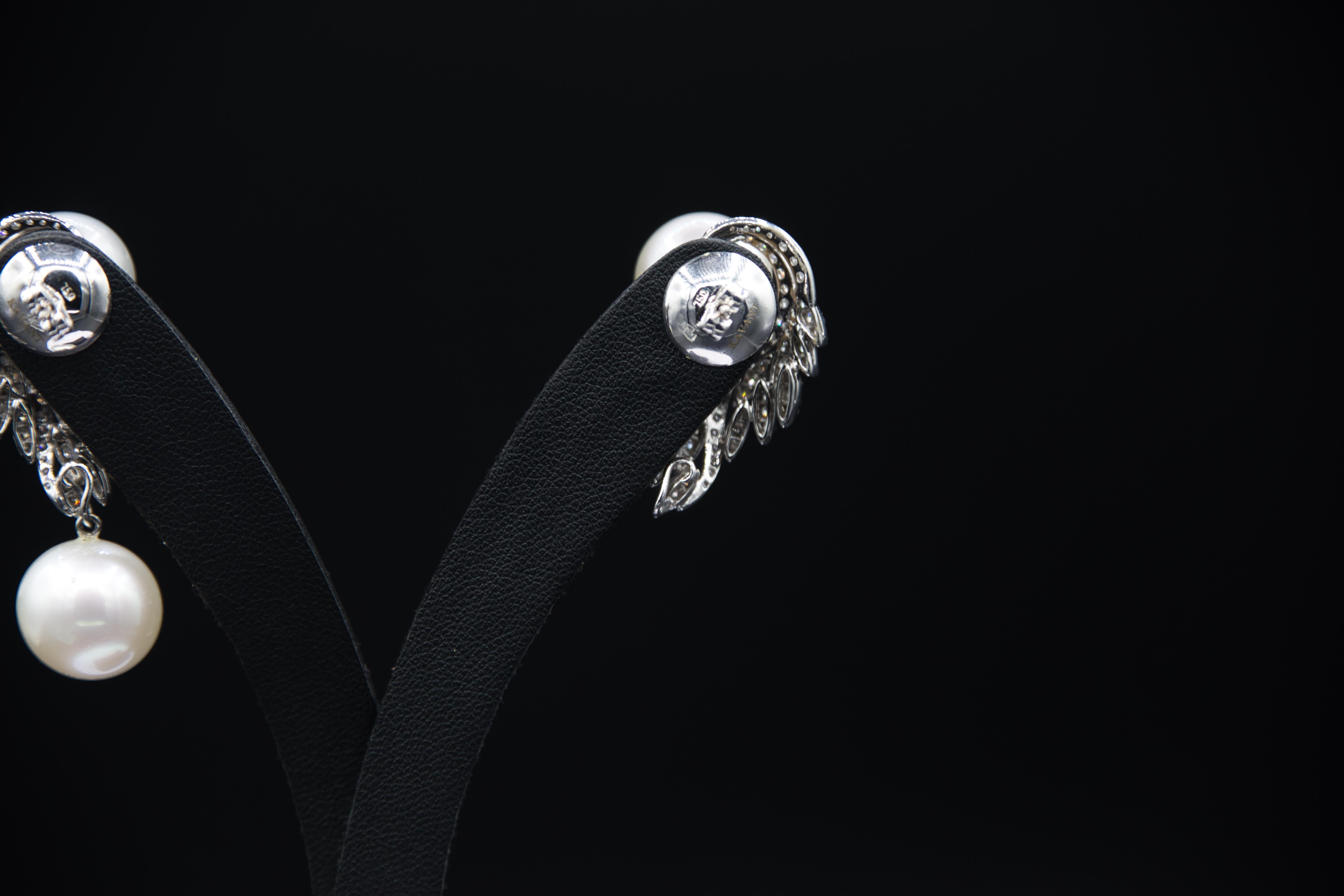 Orecchino con diamante e perla dei mari del sud in vendita 1