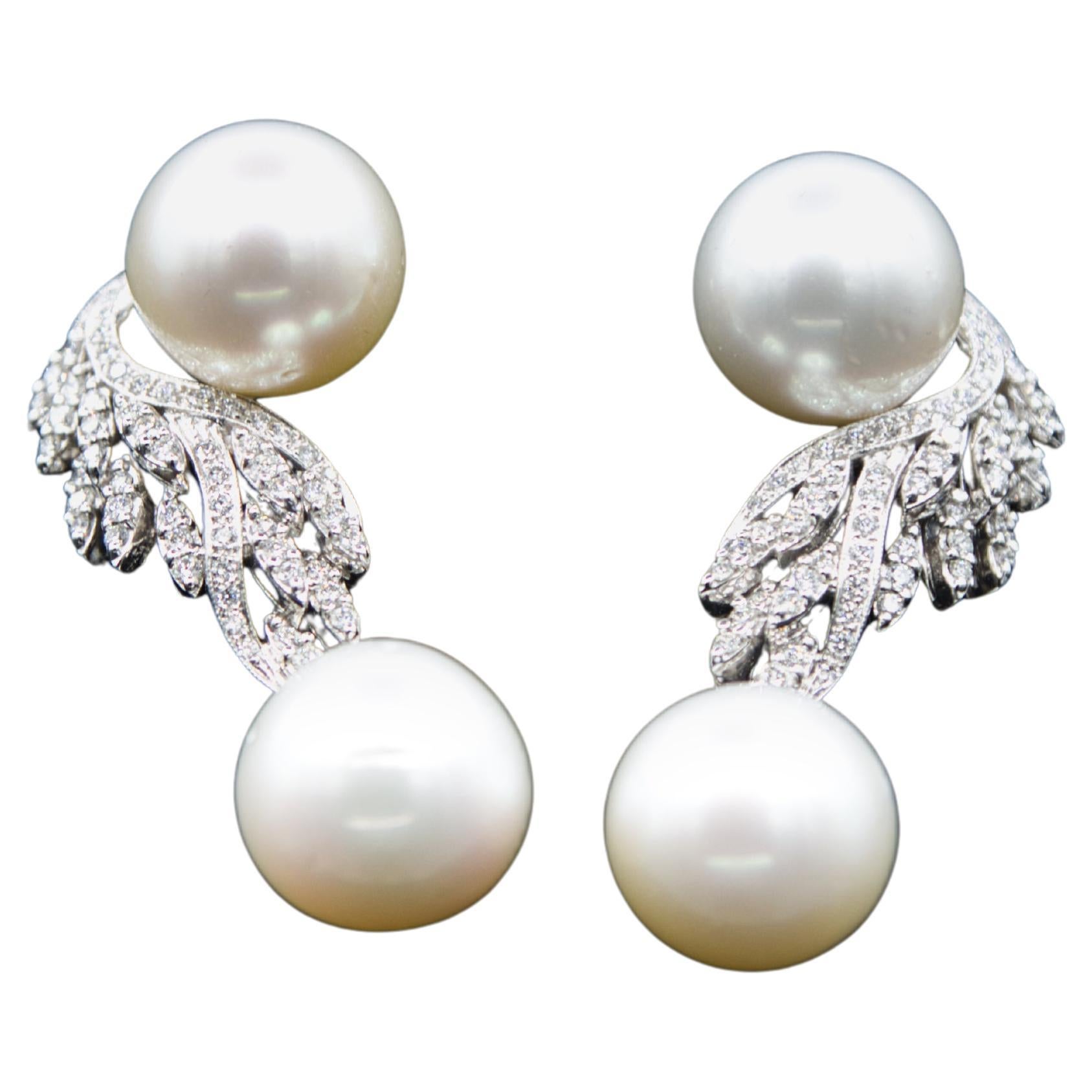 South sea pearl diamond earring